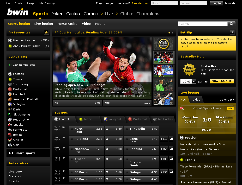 Online coupons Bwin